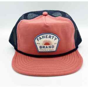 Faherty All Day Sun Trucker Summer Red One Size New with tags